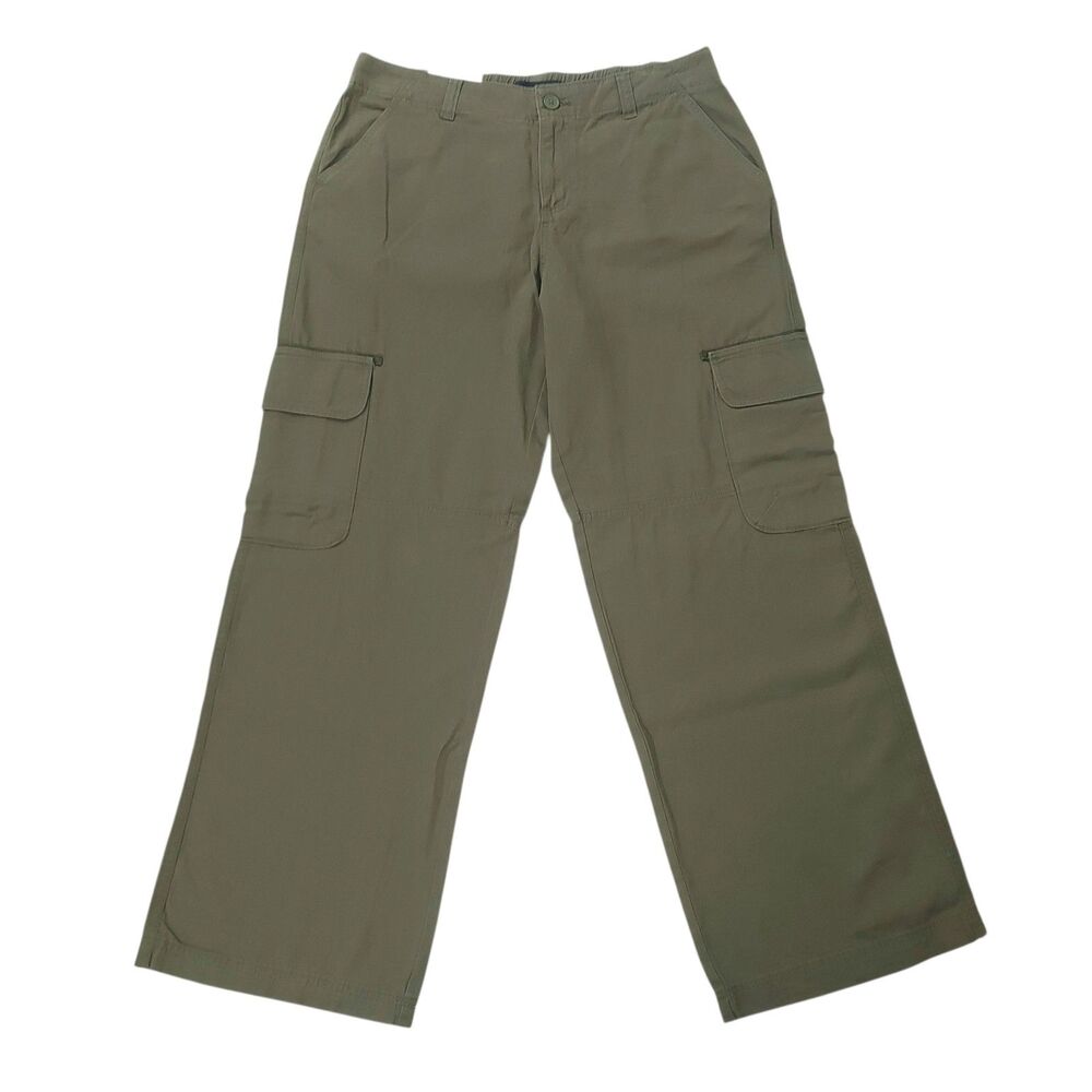 Aeropostale Utility Cargo Pants Mens Large Green Cotton Relaxed Fit Straight Fit